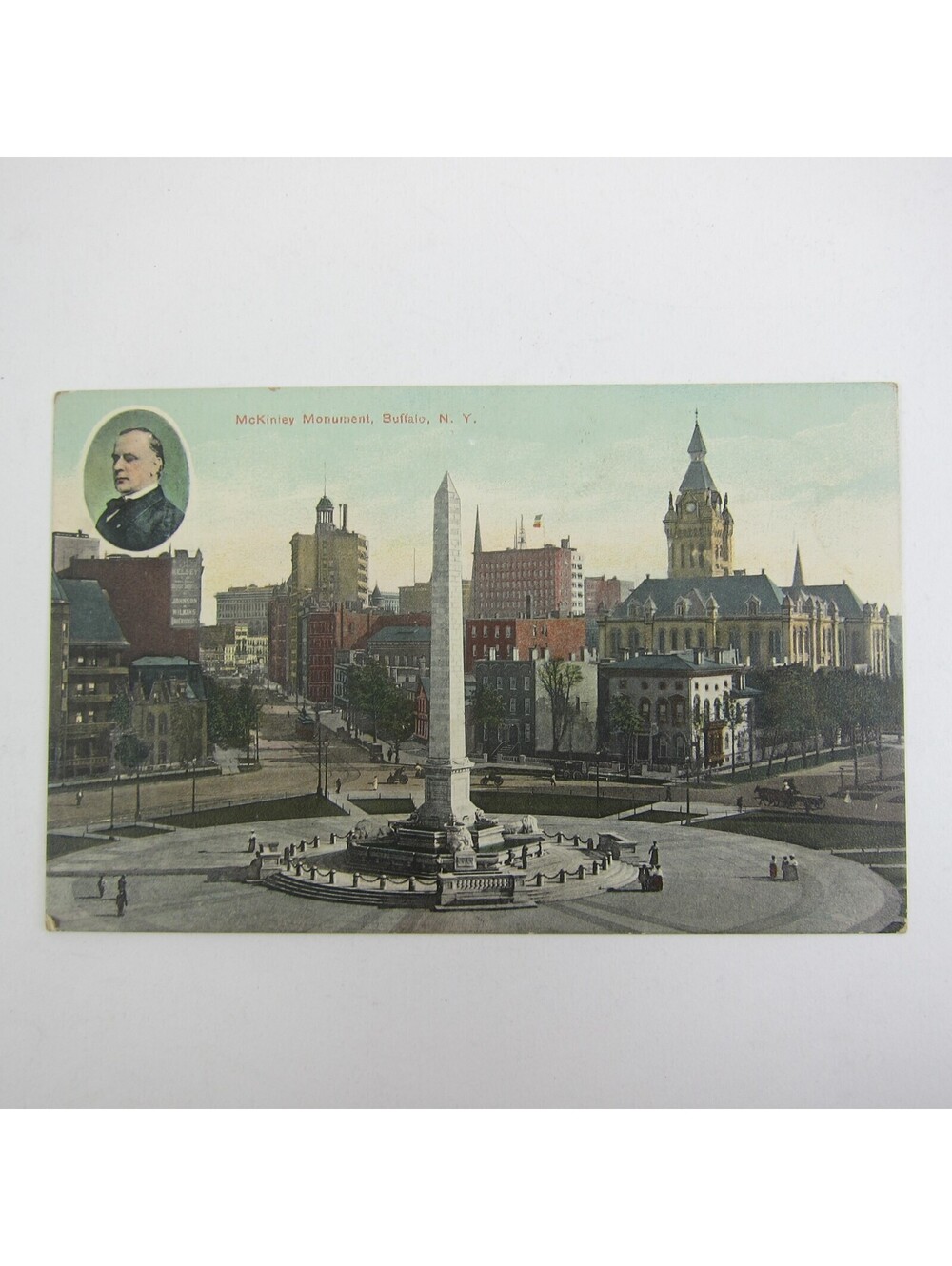Postcard Buffalo New York McKinley Monument & Portrait Antique UNPOSTED